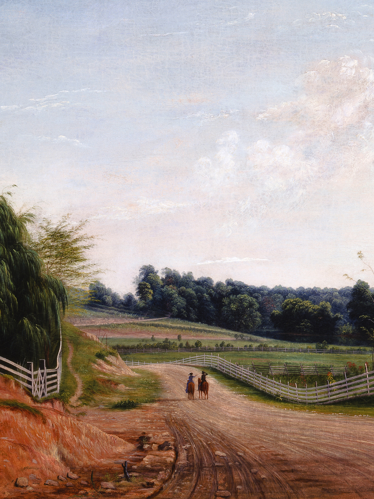 1851 painting by Godfrey Frankenstein of what is now Madison Pike near the TANK garage (looking north)